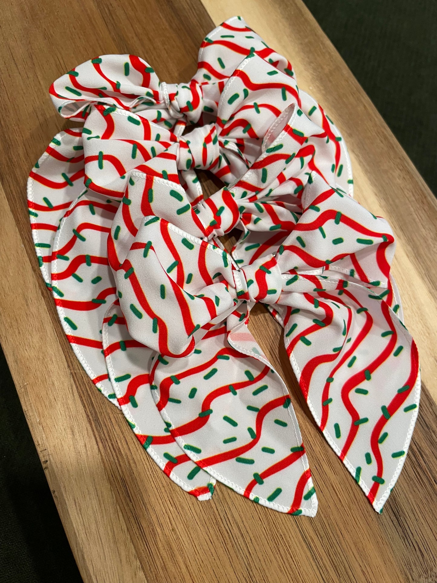 Christmas Tree Cake Hair Bows