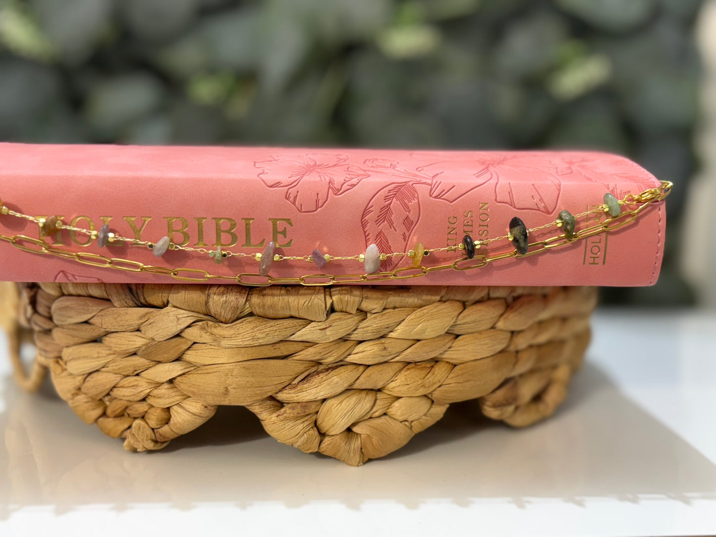 Stone Blend Gemstone Layering Chain | Mixed Neutral Bible Chain Accessory | Christian Gift for Women