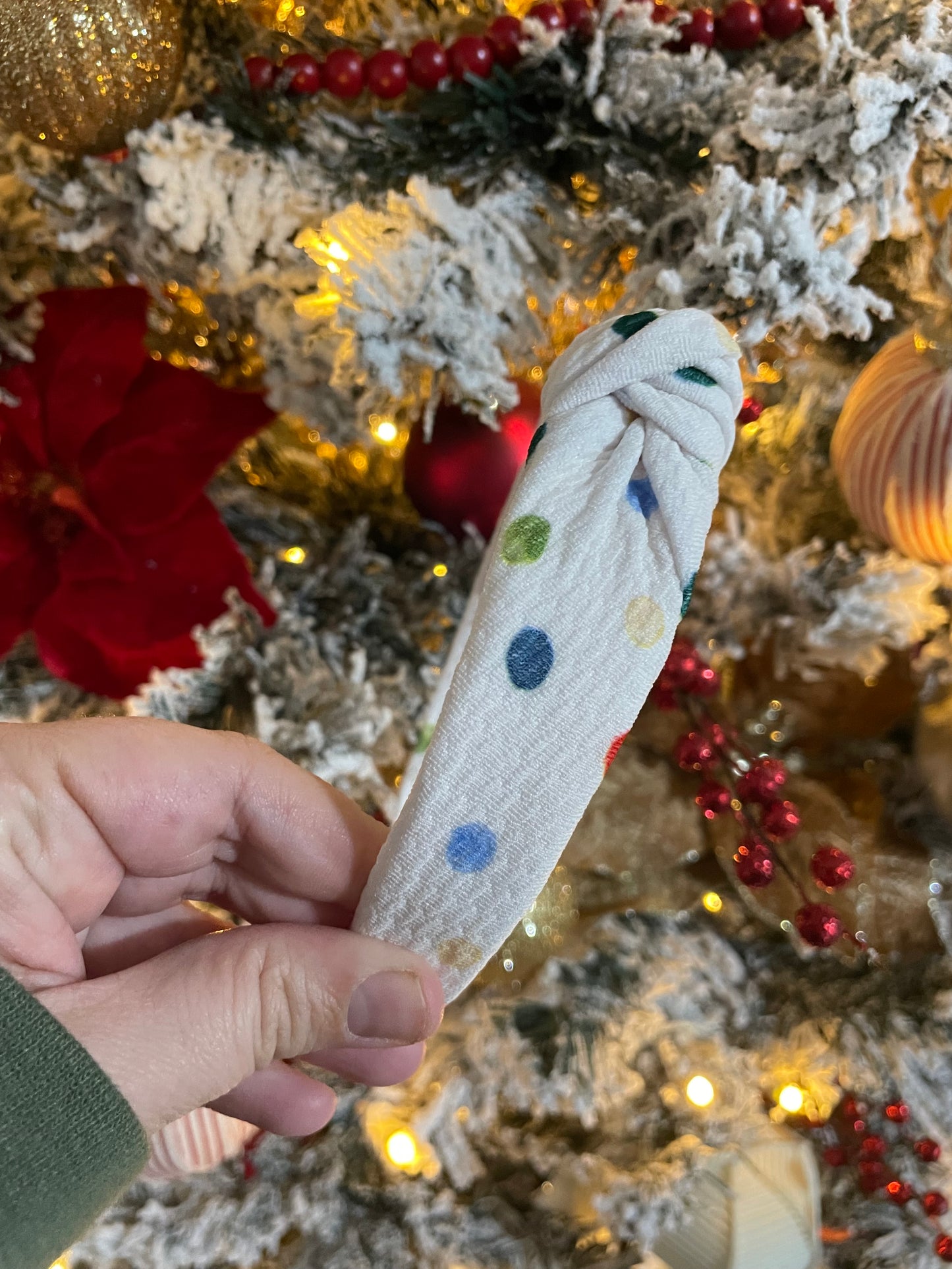 Holiday Dots Knotted Headband