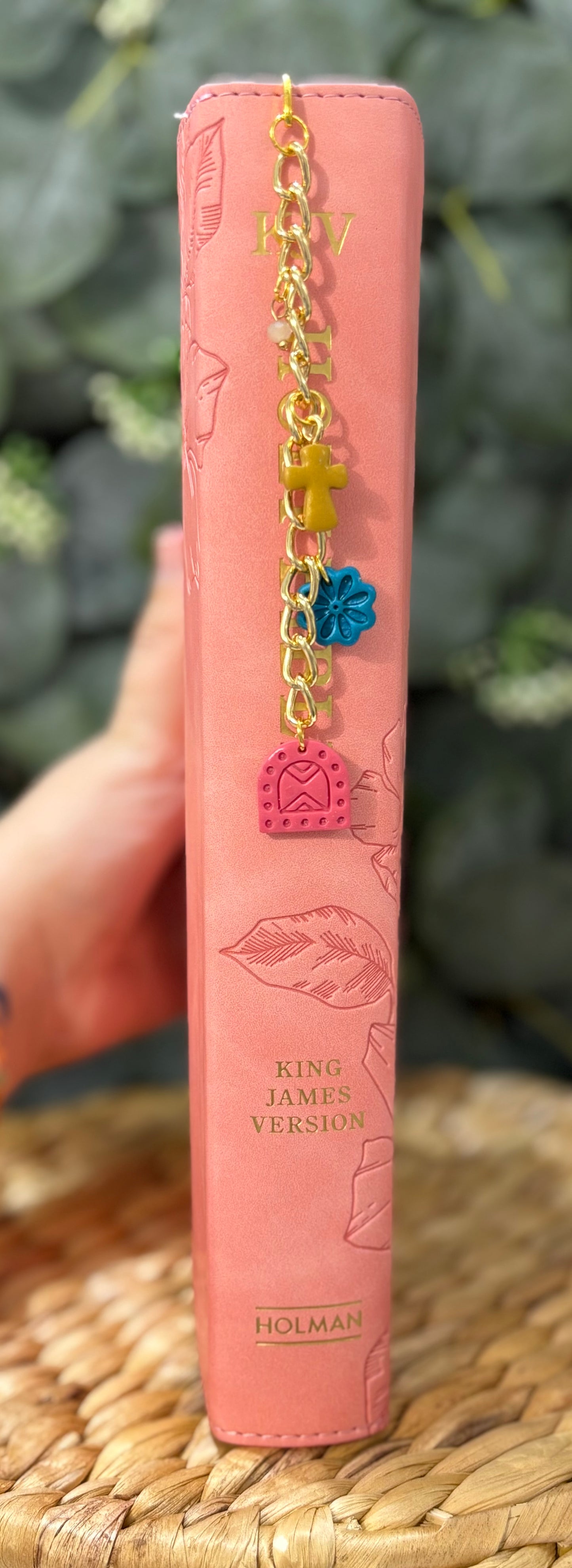 Bold Faith Bookmark | Bible Bookmark with Cross Charm | Handmade Christian Page Marker