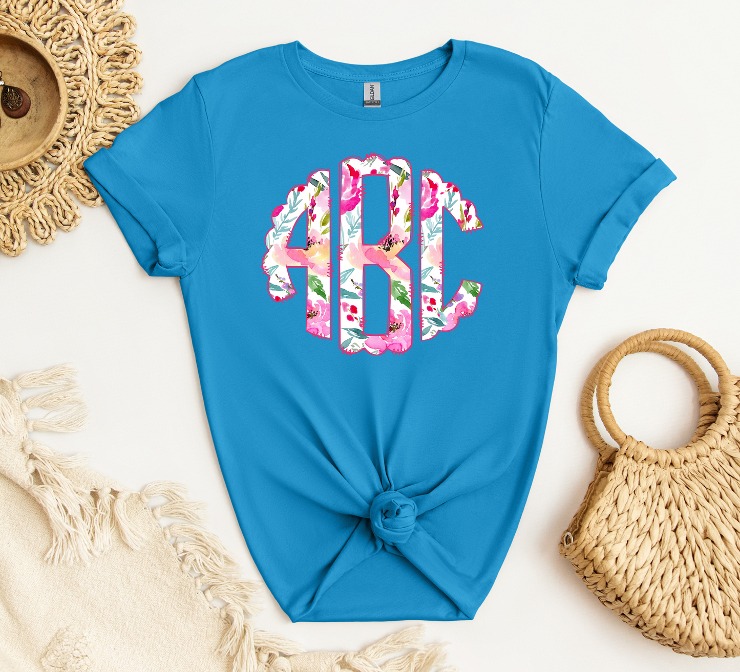 Summer Watercolor Floral Monogram