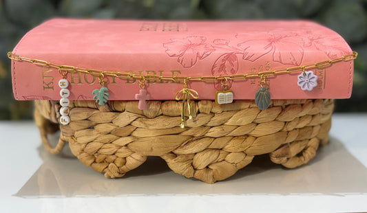Gentle Faith Bible Charm Chain | Soft Neutral Bible Charm Chain | Christian Gift for Women