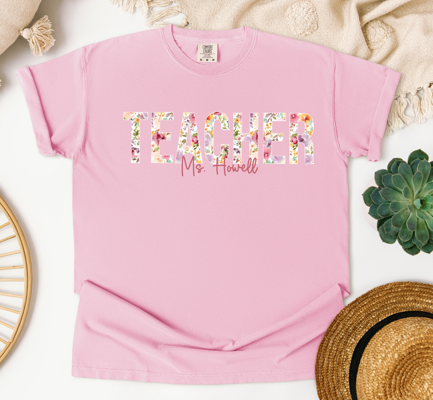 Floral Teacher with Name
