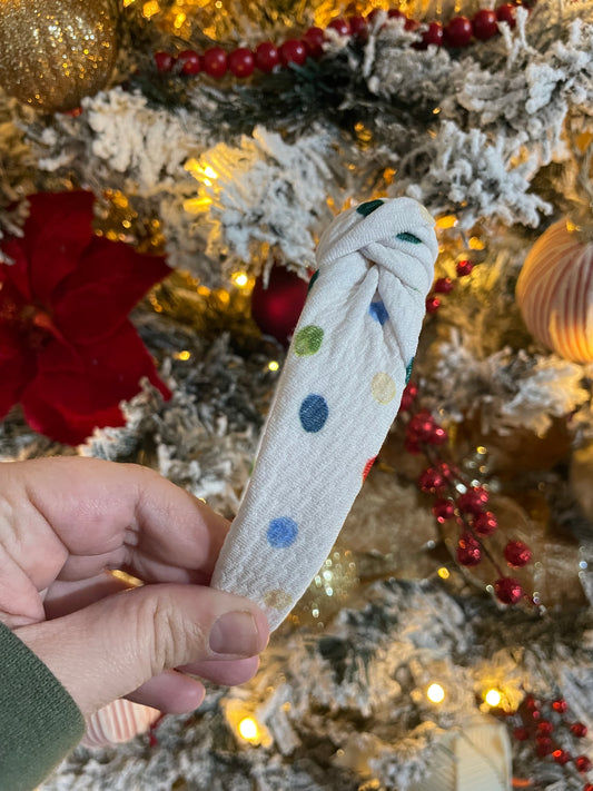 Holiday Dots Knotted Headband