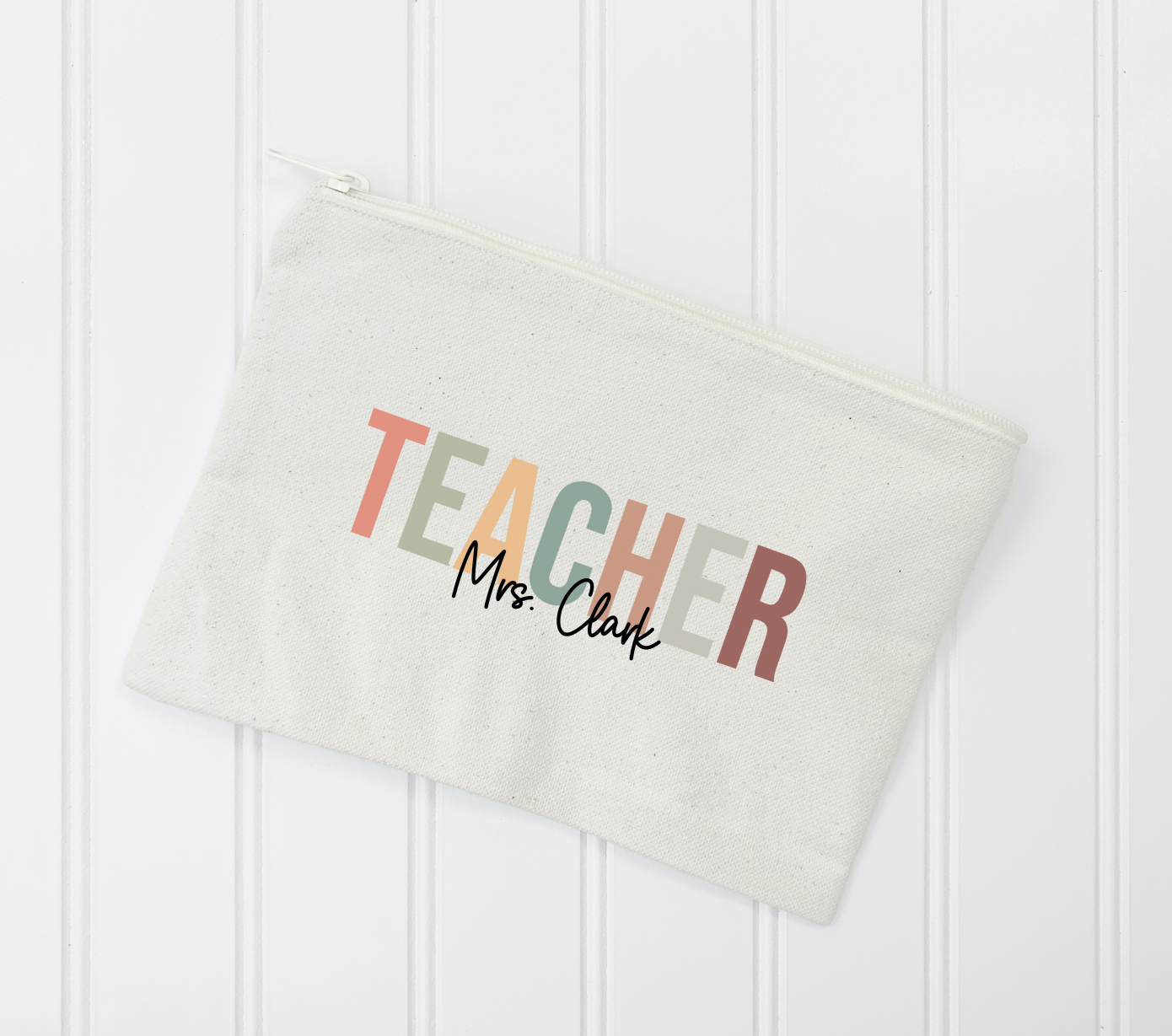 Teacher Canvas Pencil Pouch