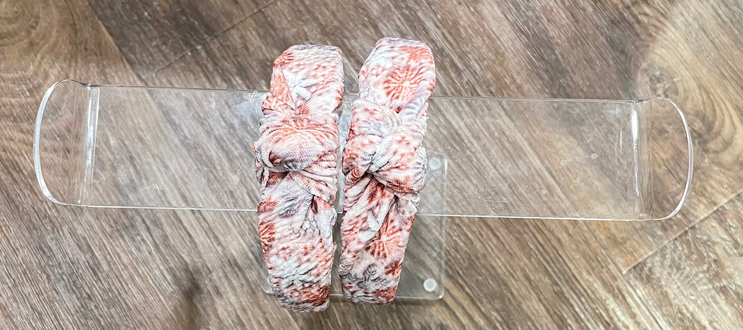 Pink Snowfall Knotted Headband