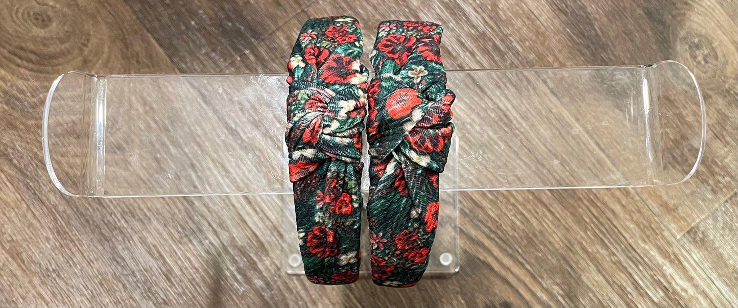 Holiday Floral Knotted Headband