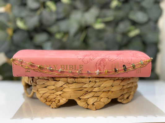 Stone Blend Gemstone Layering Chain | Mixed Neutral Bible Chain Accessory | Christian Gift for Women