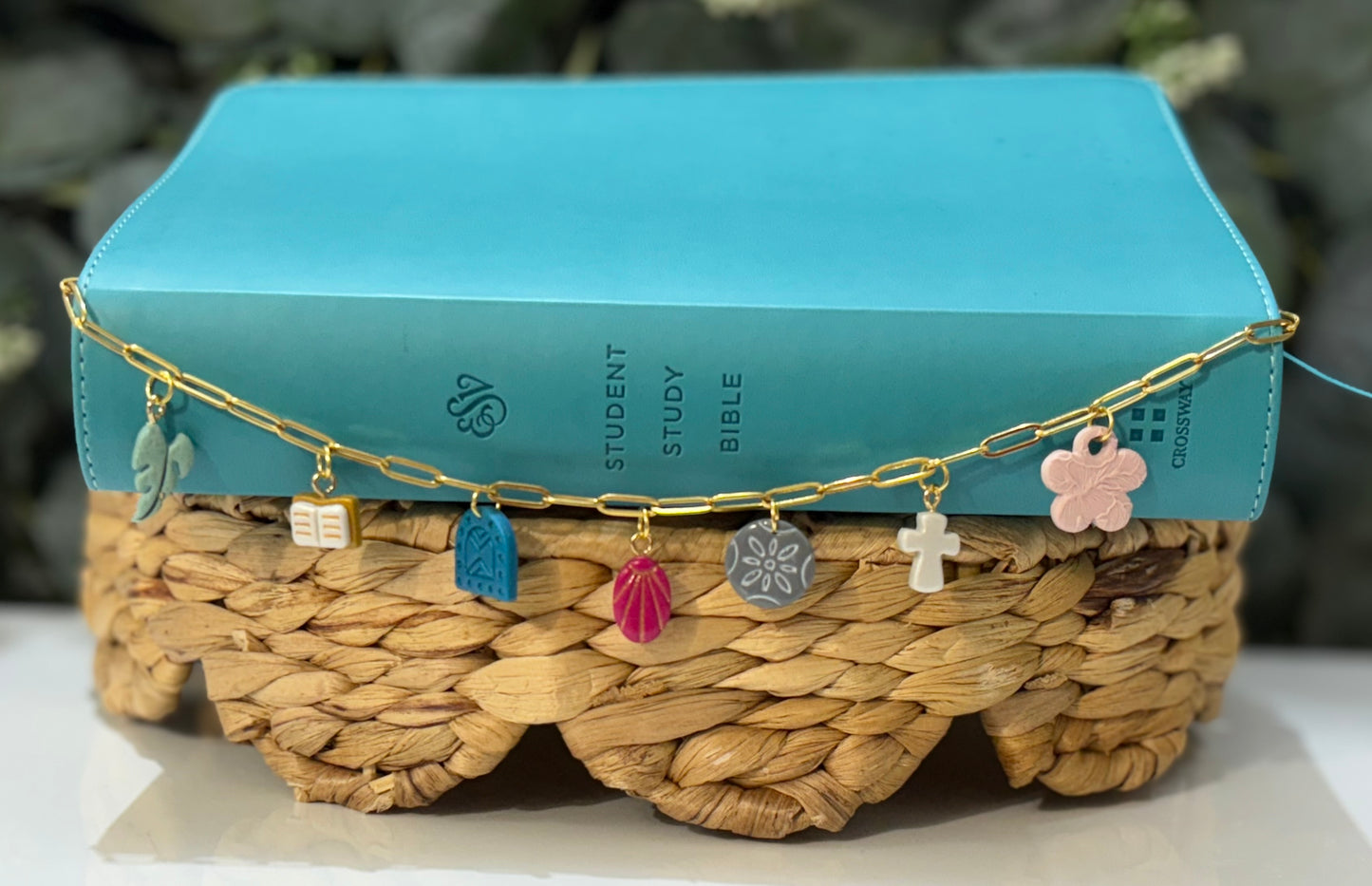 Faithful Harmony Charm Chain | Mixed Color Bible Charm Chain | Christian Gift for Women