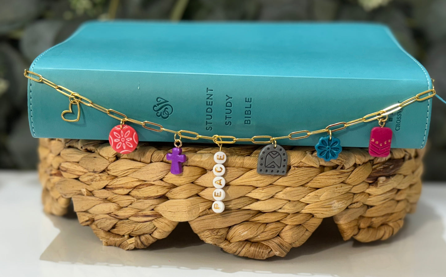 Peaceful Faith Charm Chain | “Peace” Bible Charm Chain | Christian Gift for Women
