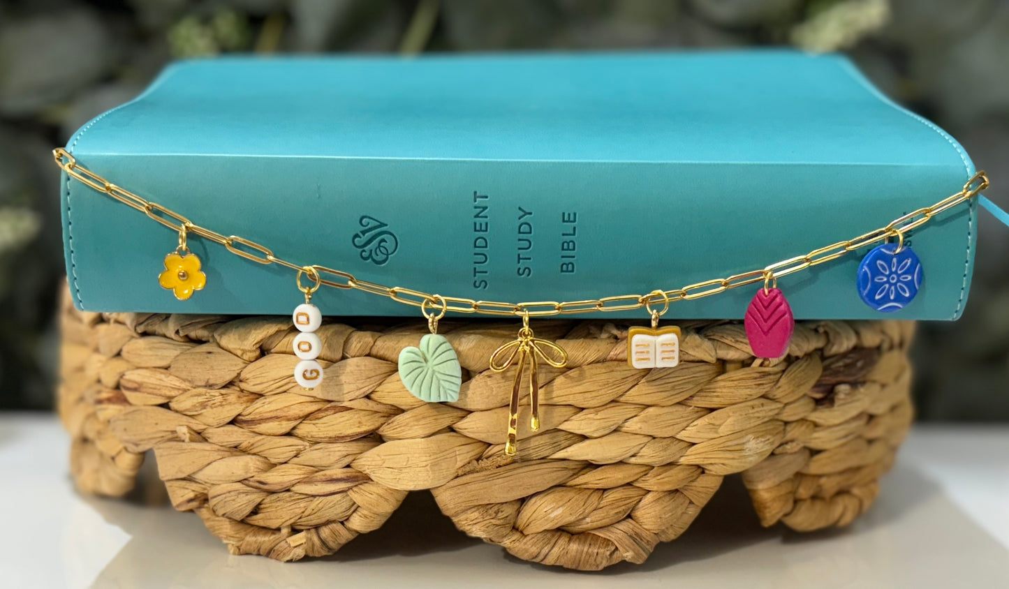 Grace & Truth Bible Charm Chain | Dainty Bible Charm Chain | Christian Gift for Women