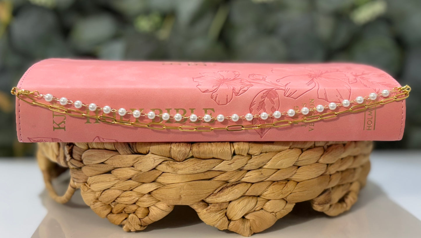 Classic Pearl Layering Chain | Pearl Bible Chain Accessory | Elegant Christian Gift for Women