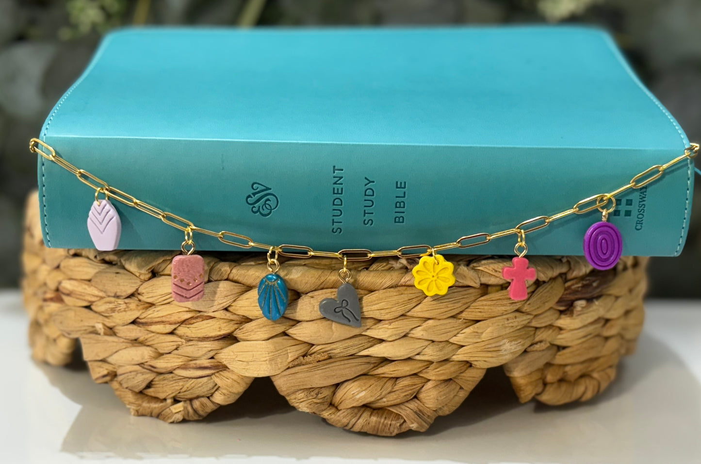 Steadfast Faith Bible Charm Chain | Neutral Bible Charm Chain | Christian Gift for Her