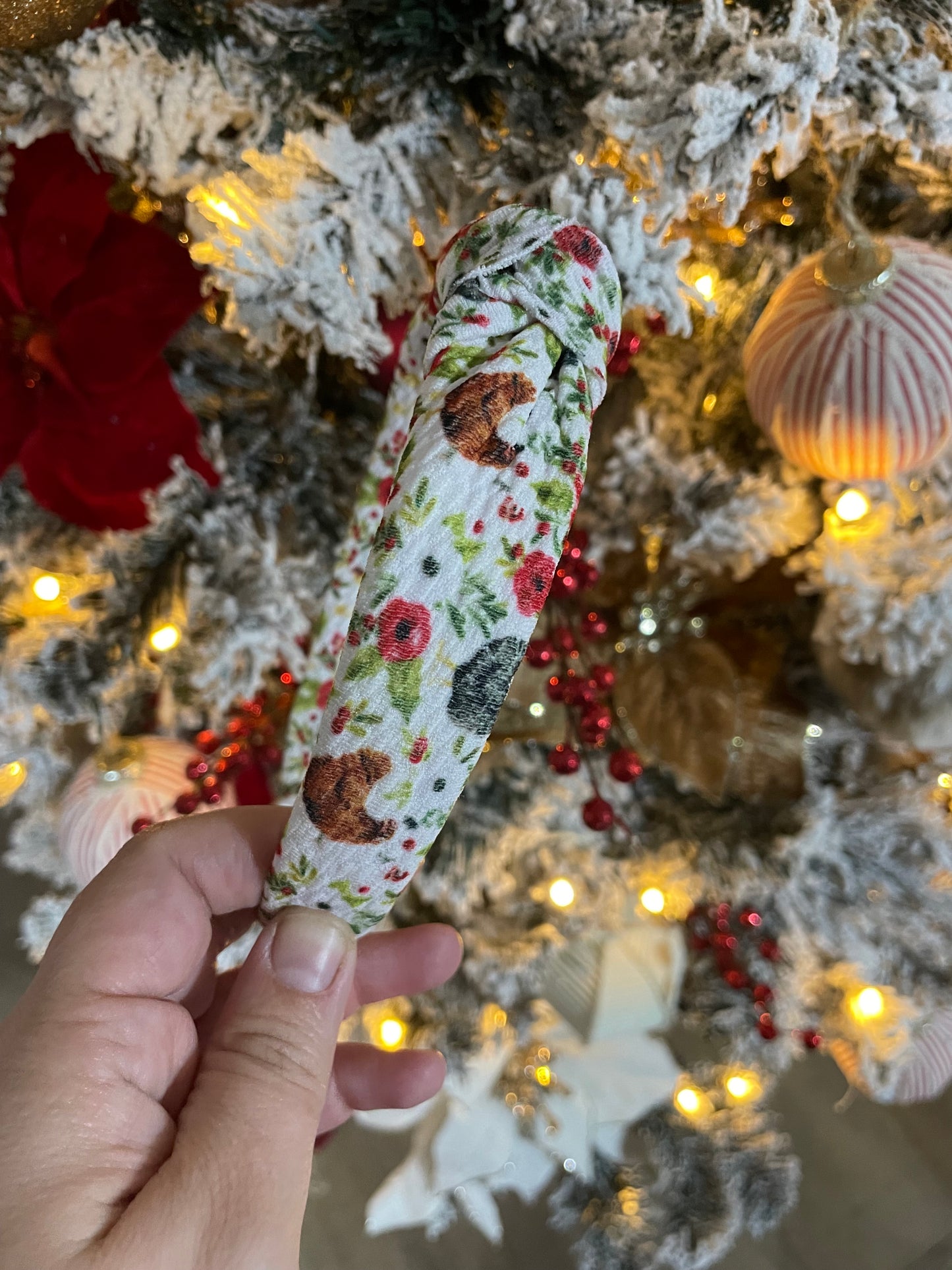Christmas Chickens Knotted Headband