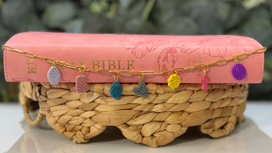 Steadfast Faith Bible Charm Chain | Neutral Bible Charm Chain | Christian Gift for Her