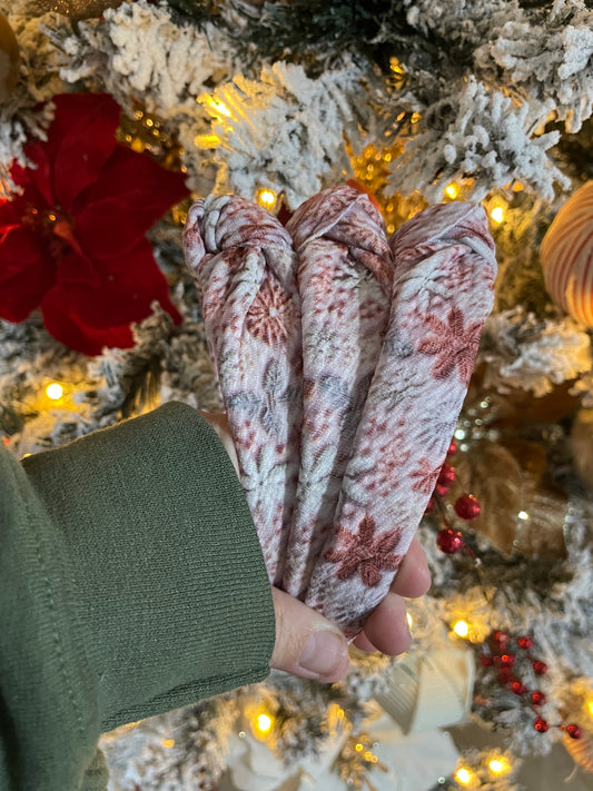 Pink Snowfall Knotted Headband