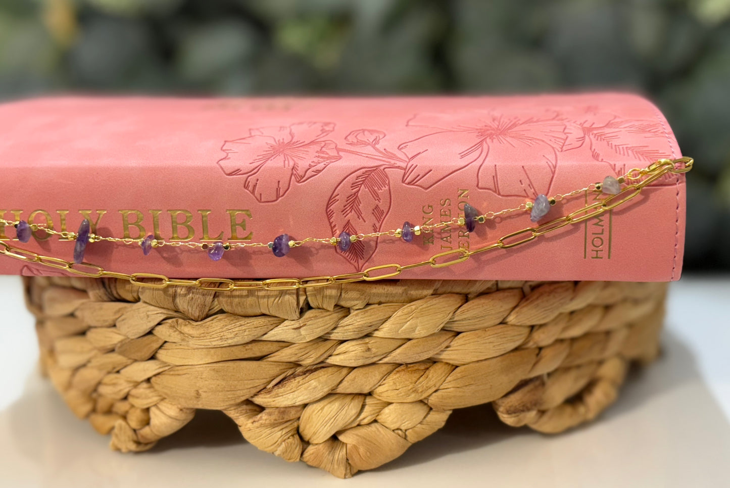 Lavender Mist Gemstone Layering Chain | Purple Bible Chain Accessory | Christian Gift for Women