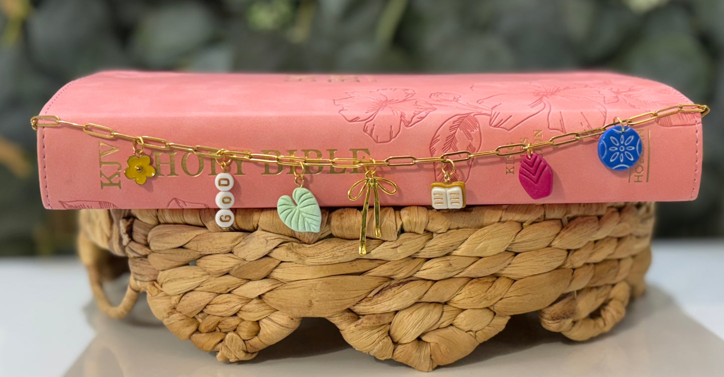 Grace & Truth Bible Charm Chain | Dainty Bible Charm Chain | Christian Gift for Women