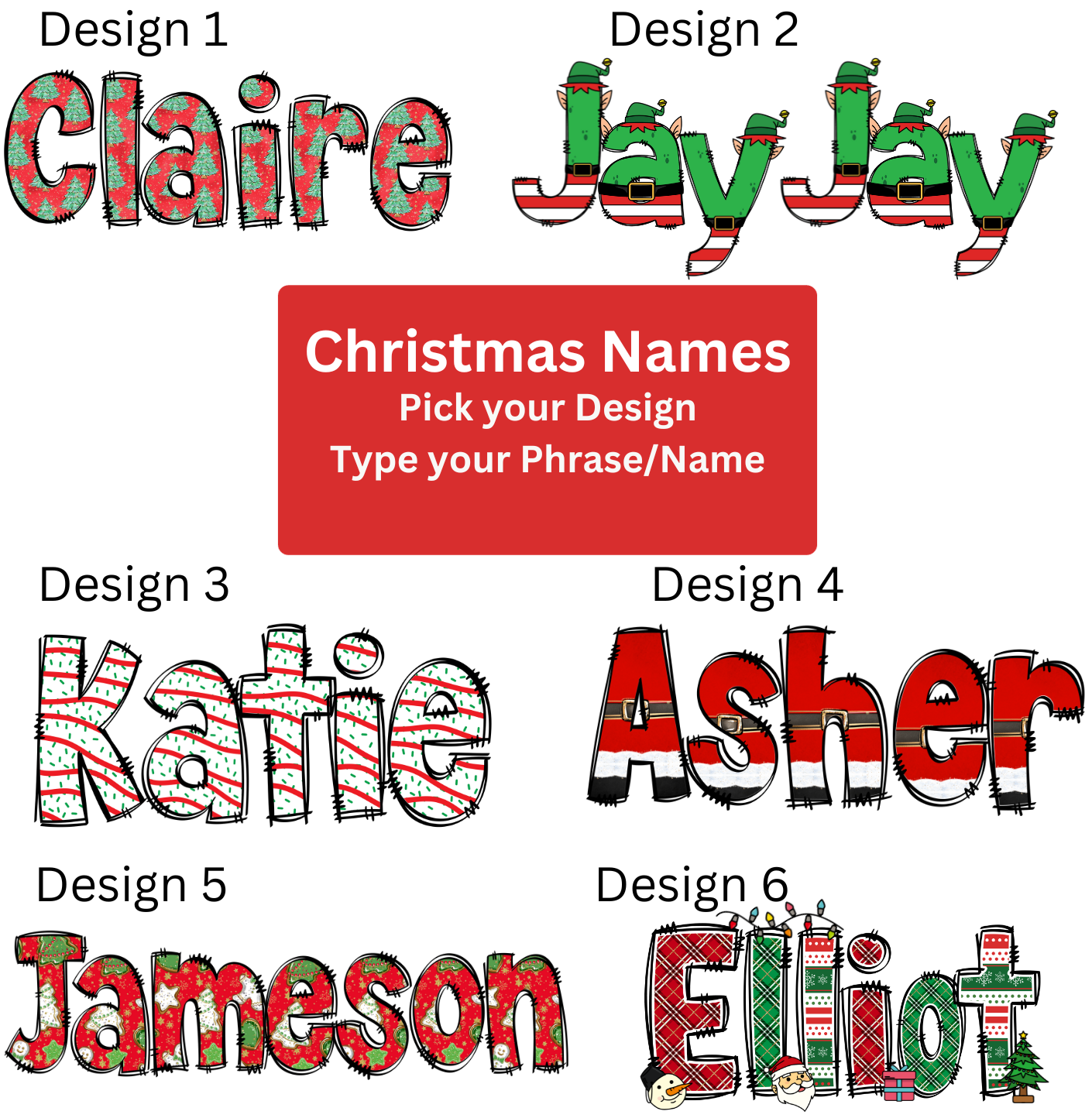 Christmas Name Shirt 2 (Short Sleeve)