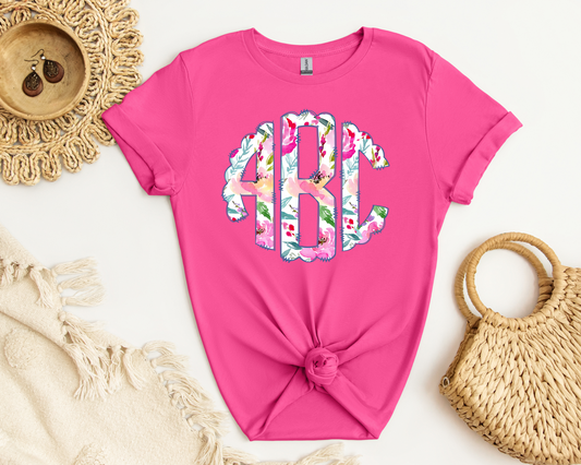 Summer Watercolor Floral Monogram